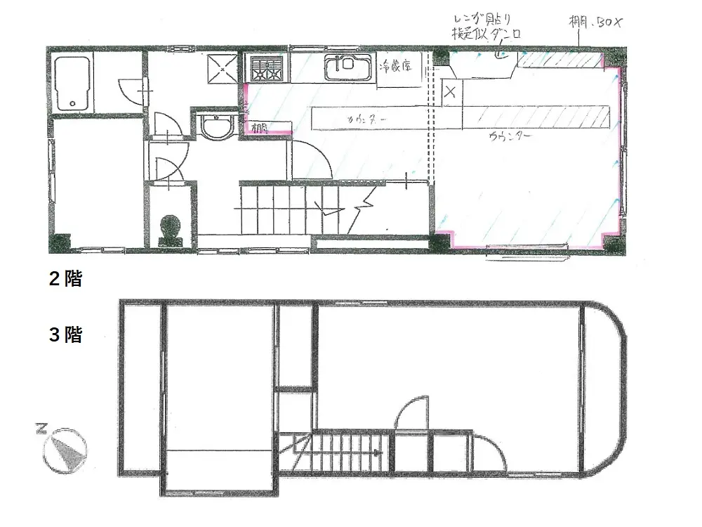 南浦和の居抜き店舗の平面図