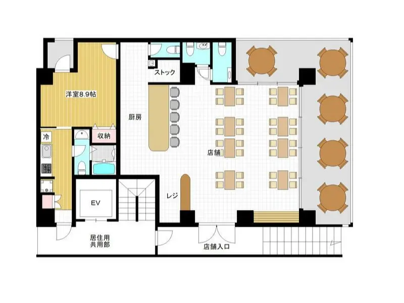 新井薬師前の居抜き店舗の平面図