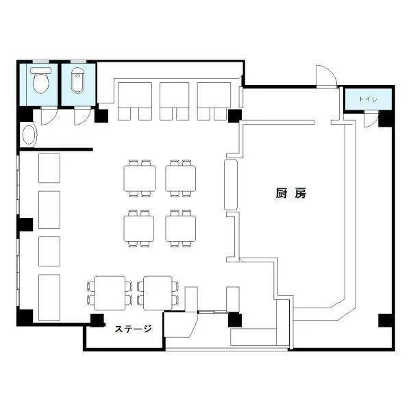 新浦安のスナック・パブ居抜きの平面図