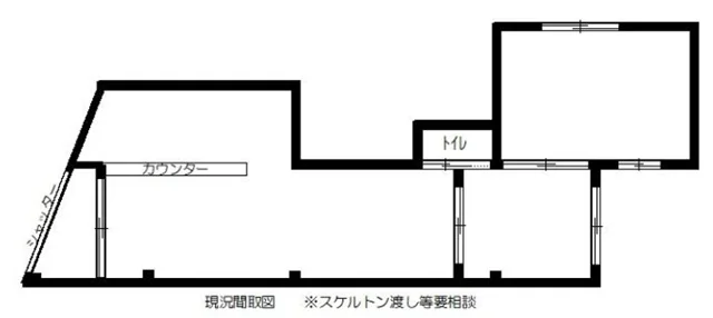 カフェ・喫茶店の居抜き物件の平面図