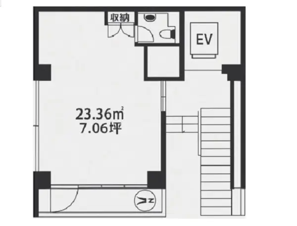 貸店舗(事務所仕様)の平面図