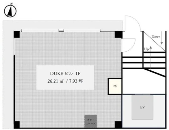 御徒町のスケルトン物件の平面図