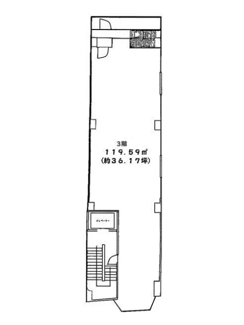 大宮のスケルトン店舗物件の平面図