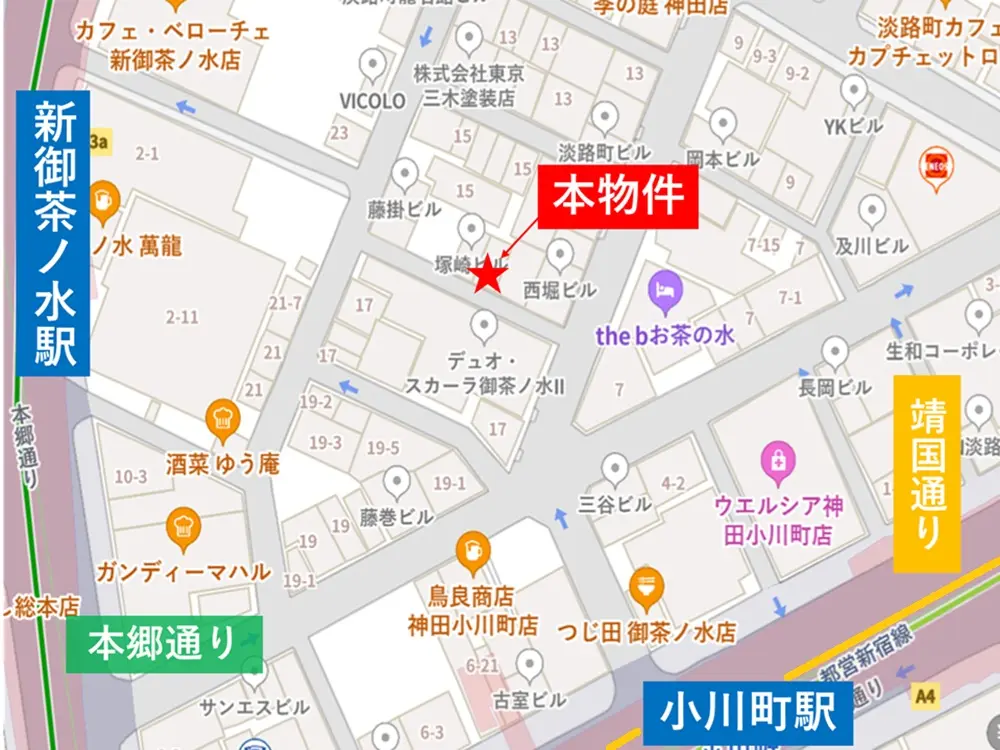 カフェ・喫茶店の居抜き物件の地図