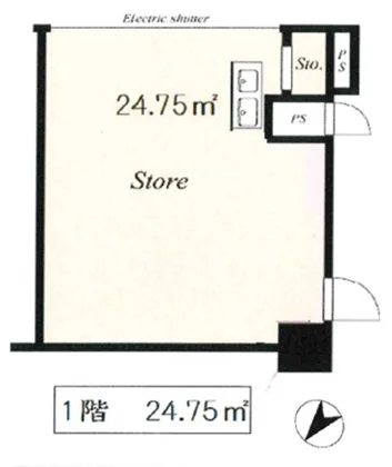 芝浦ふ頭のスケルトン物件の平面図