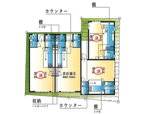 福生の居抜き店舗の平面図