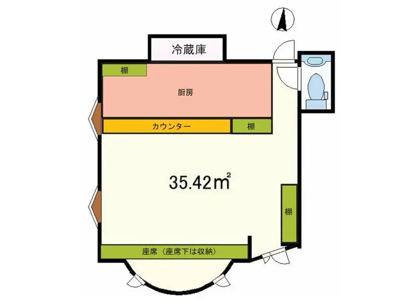 大師前の居抜き店舗の平面図