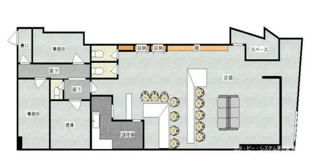 東久留米のダイニングバー居抜きの平面図