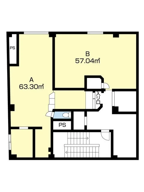 貸店舗(スケルトン)の平面図