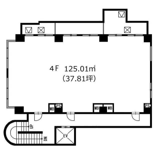 エステの居抜き物件の平面図