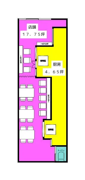 東岩槻の居抜き店舗の平面図