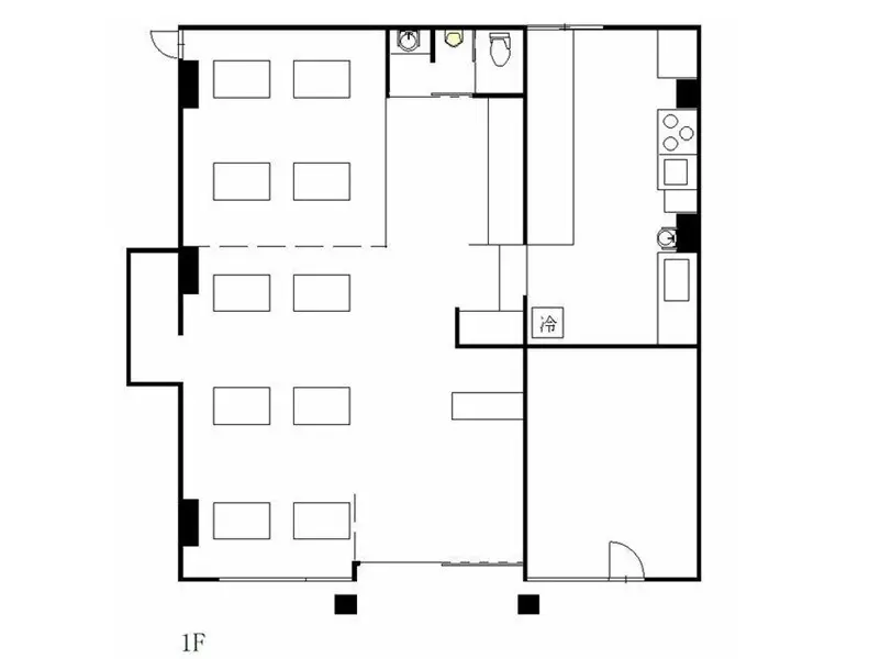 谷保の焼肉屋居抜きの平面図