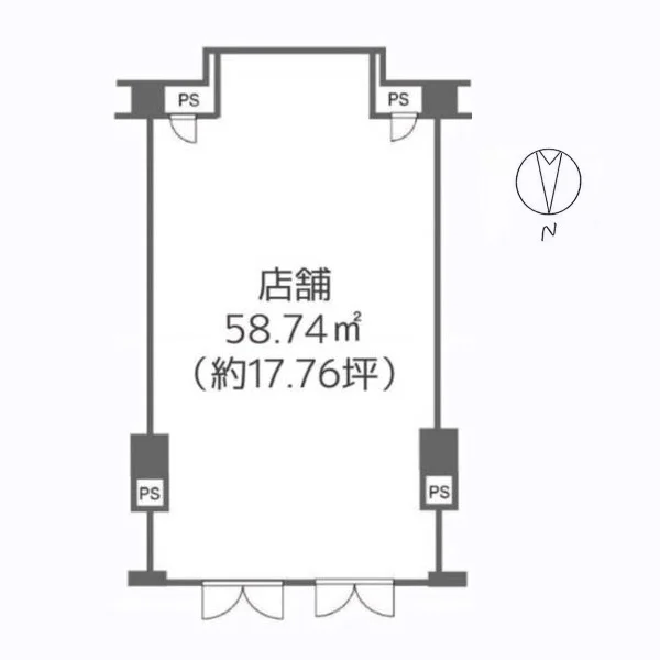 麹町のカフェ・喫茶店居抜きの平面図