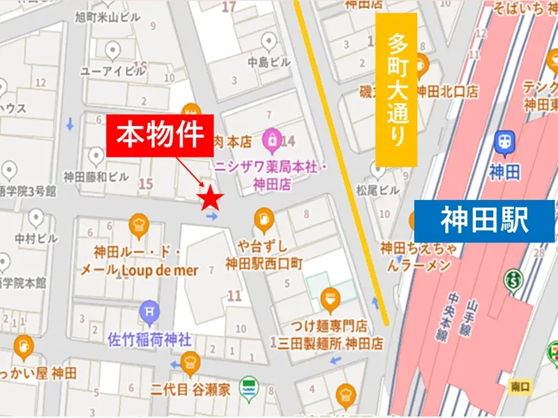 貸店舗(スケルトン)の地図