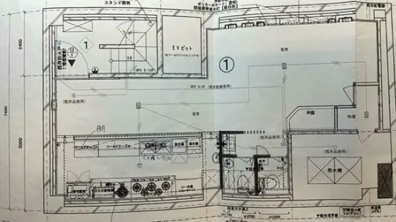 八王子の居抜き店舗の平面図