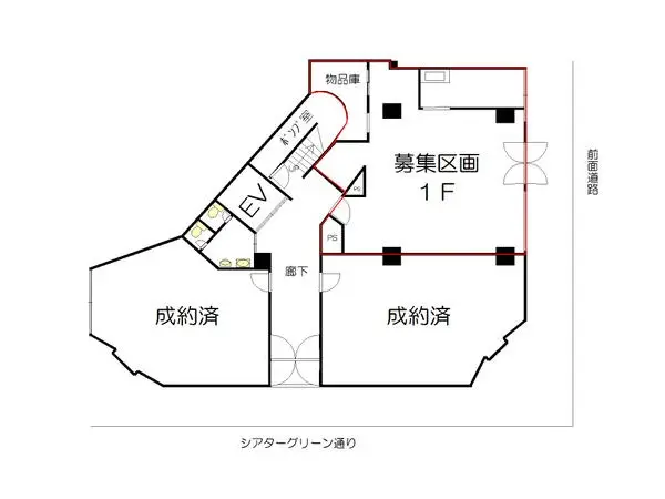 池袋のカフェ・喫茶店居抜きの平面図