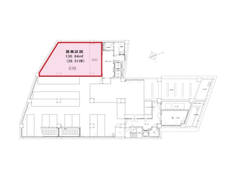 志木のスケルトン店舗物件の平面図