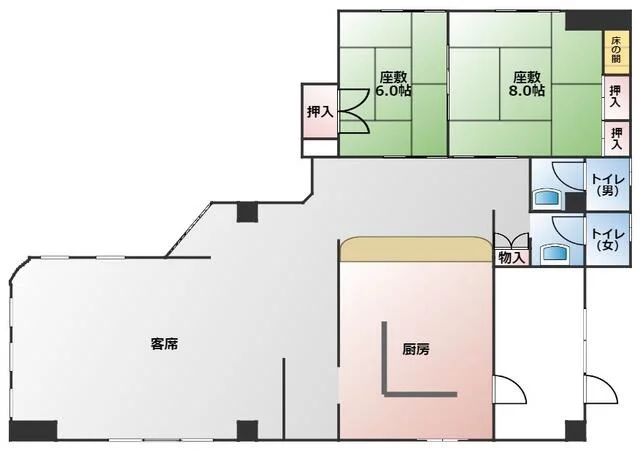 東大和市の居酒屋居抜きの平面図