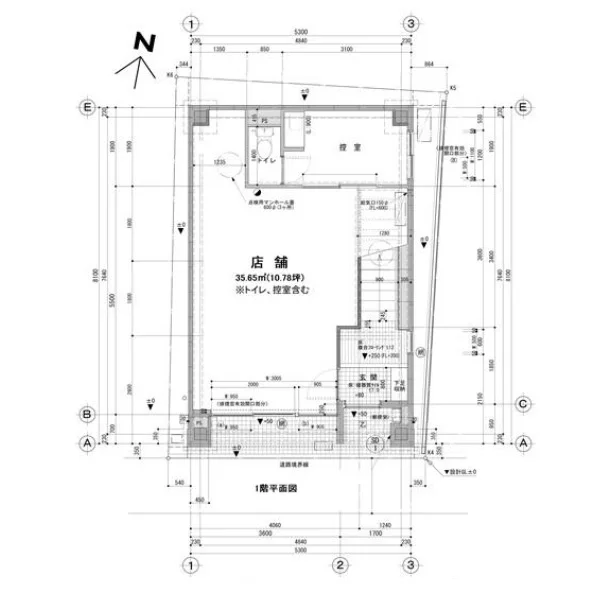貸店舗(スケルトン)の平面図