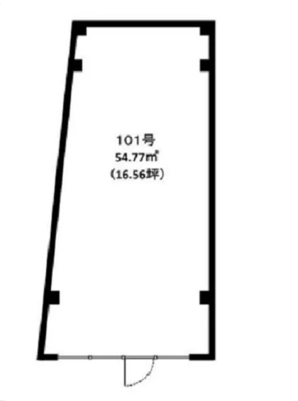 貸店舗(スケルトン)の平面図