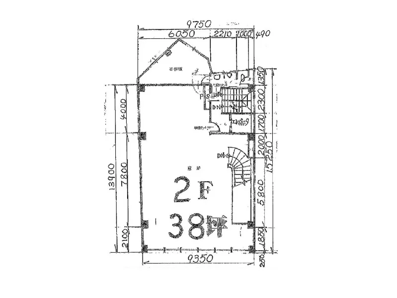 貸店舗(スケルトン)の平面図