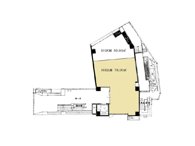 町田の事務所仕様物件の平面図