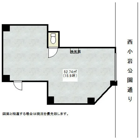 小岩の事務所仕様物件の平面図