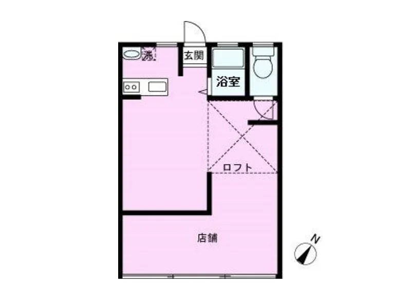 鐘ヶ淵の事務所仕様店舗物件の平面図