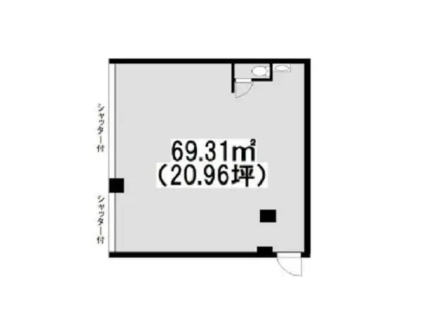 清瀬のスケルトン店舗物件の平面図