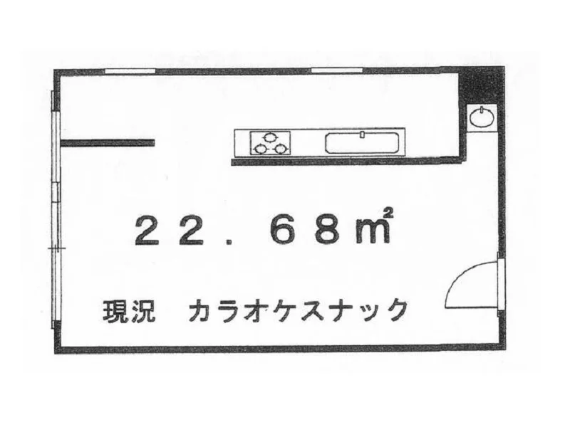 スナック・パブの居抜き物件の平面図