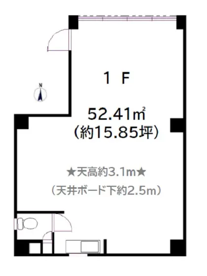 貸店舗(事務所仕様)の平面図
