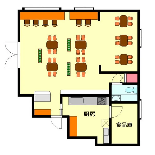 土呂の居抜き店舗の平面図