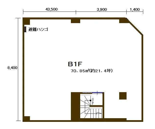貸店舗(スケルトン)の平面図