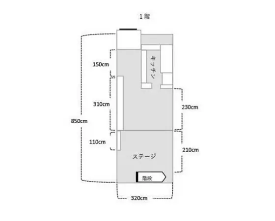 新日本橋のカフェ・喫茶店居抜きの平面図