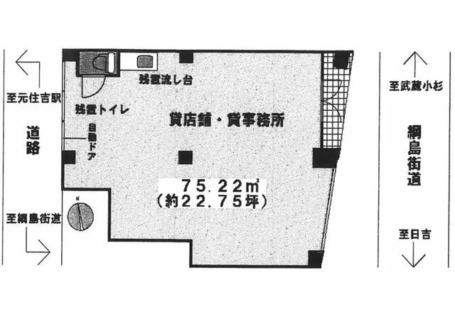 元住吉のスケルトン物件の平面図