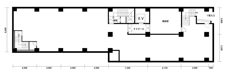 関内のスケルトン物件の平面図
