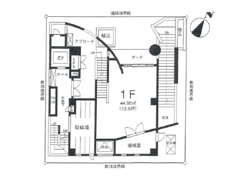 新所沢の居抜き店舗の平面図