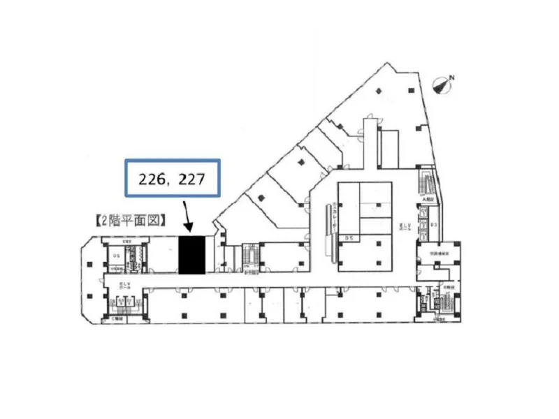 貸店舗(スケルトン)の平面図