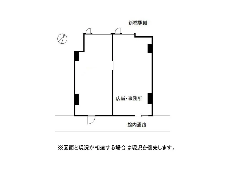 貸店舗(スケルトン)の平面図