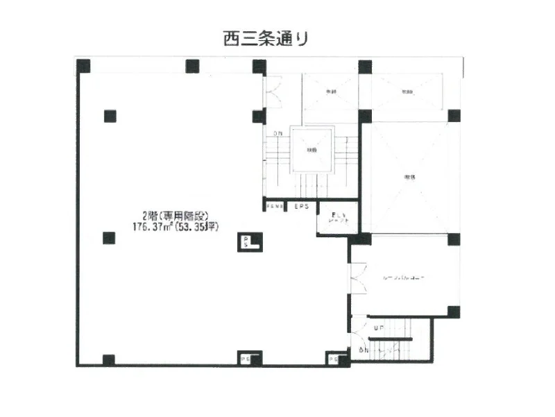 吉祥寺のスケルトン店舗物件の平面図