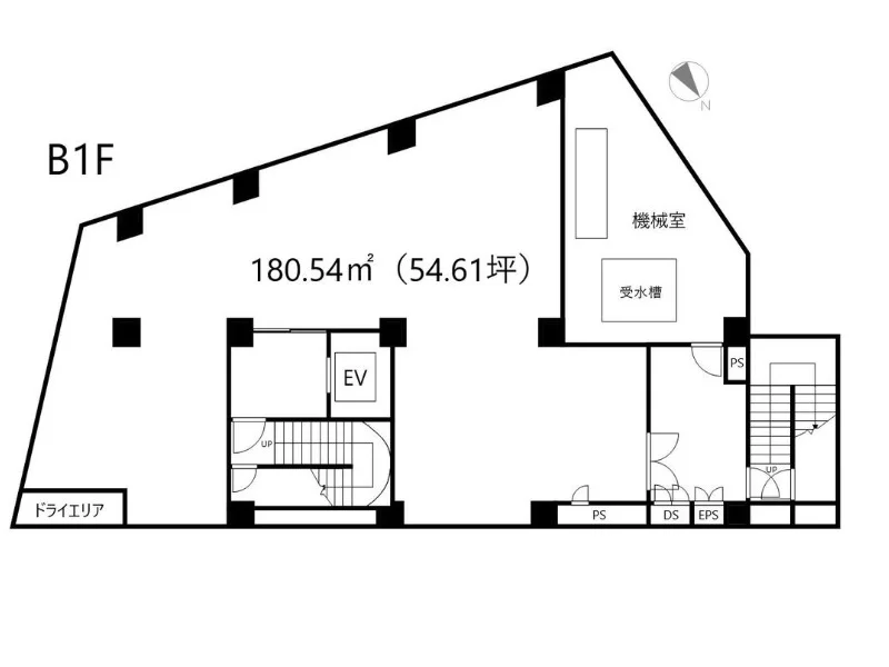 貸店舗(スケルトン)の平面図