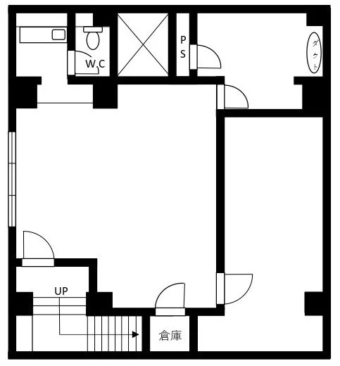 半蔵門のスケルトン店舗物件の平面図