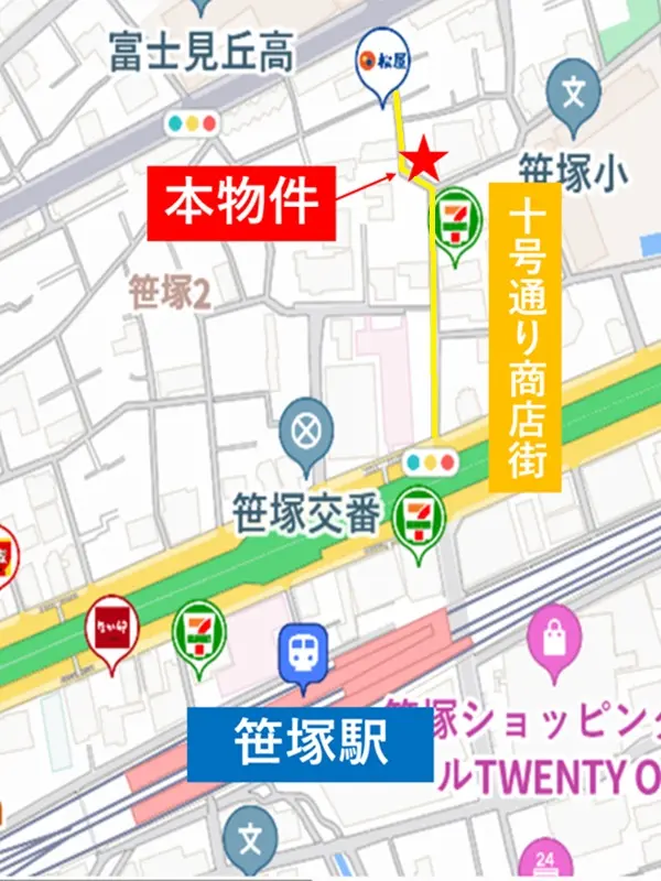 貸店舗(スケルトン)の地図