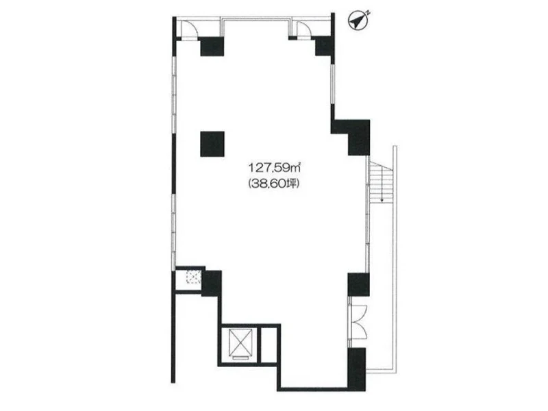 貸店舗(スケルトン)の平面図