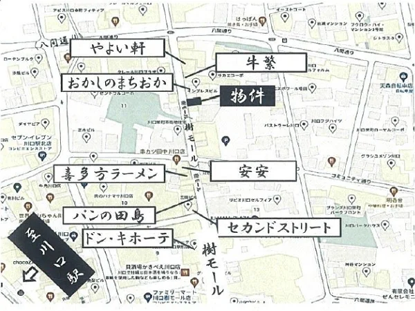 物販の居抜き物件の地図