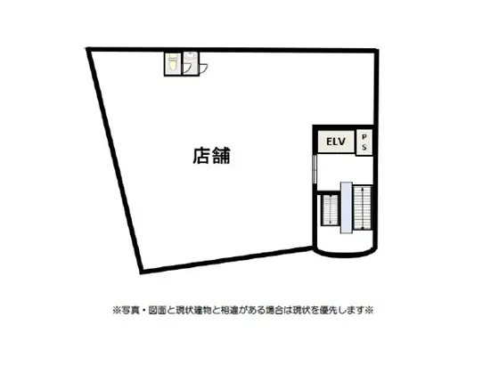 焼肉屋の居抜き物件の平面図