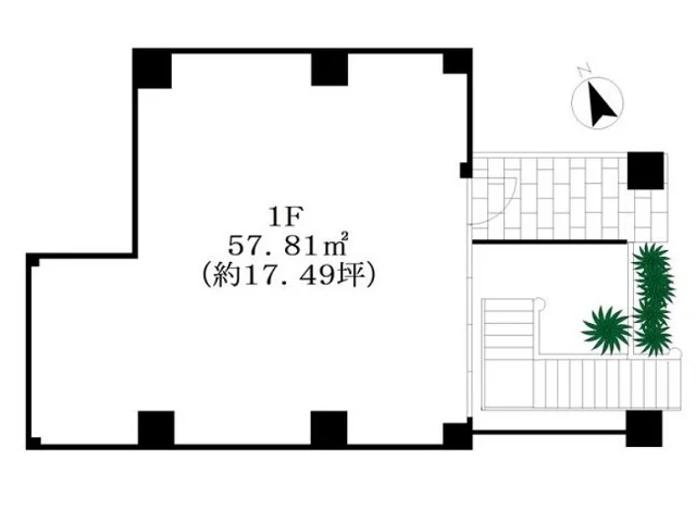 貸店舗(スケルトン)の平面図