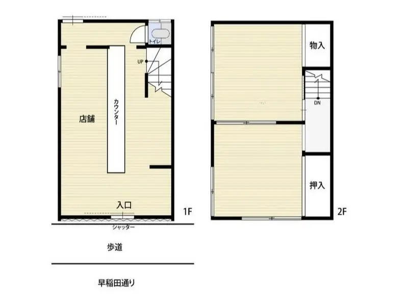 東中野の居抜き店舗の平面図