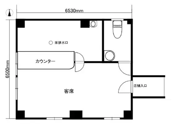 西荻窪の居抜き店舗の平面図