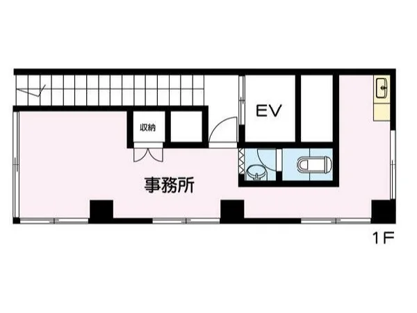貸店舗(事務所仕様)の平面図